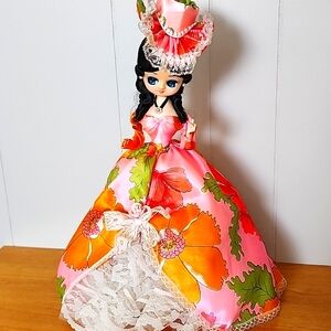 Vintage 70s Bradley Doll Pink & Orange Dress